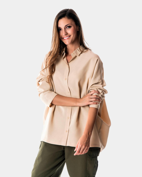 BLUSA MANGA LARGA ANCHA TENCEL 2716 BEIGE