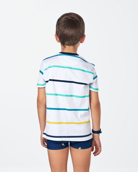 Camiseta de niño Spagnolo Punto rayas blanco 3