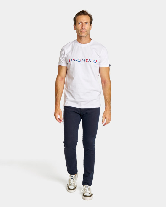 Camiseta de hombre logo cortes blanco 4