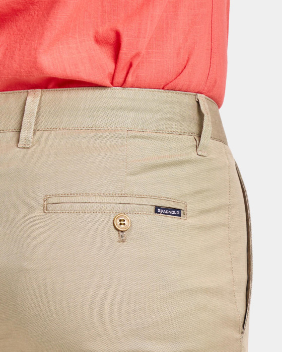 Bermuda chino de hombre Spagnolo ojo de perdiz camel 3