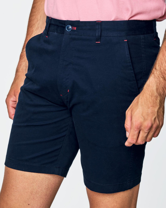 Bermuda de hombre Spagnolo gabardina chino marino 4