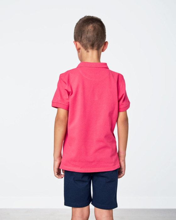 Polo de niño Spagnolo piqué liso fucsia 3