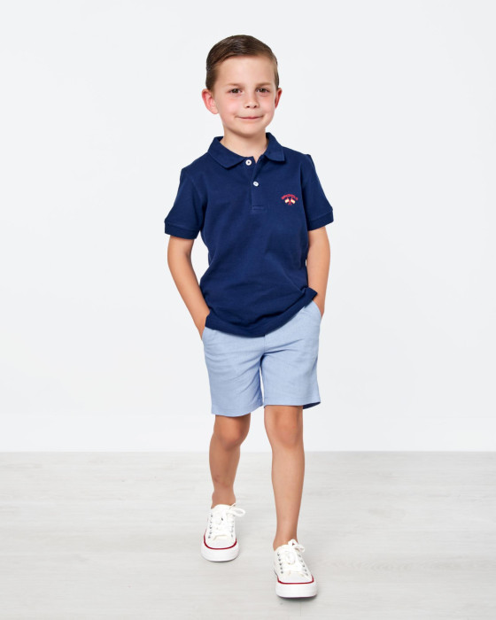 Polo de niño Spagnolo piqué liso marino 4