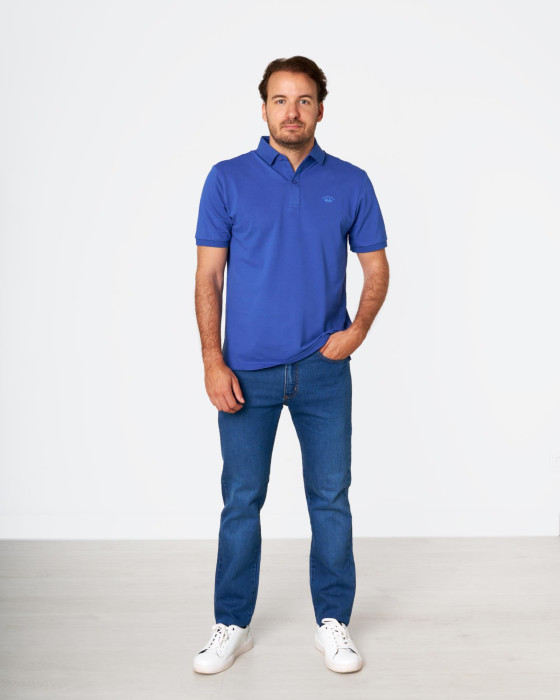 Polo de hombre Spagnolo piqué azul 4