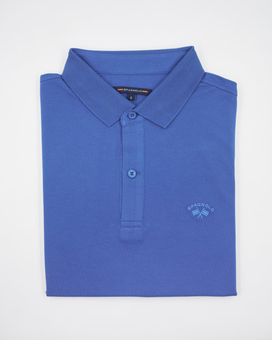 Polo de hombre Spagnolo piqué azul 5