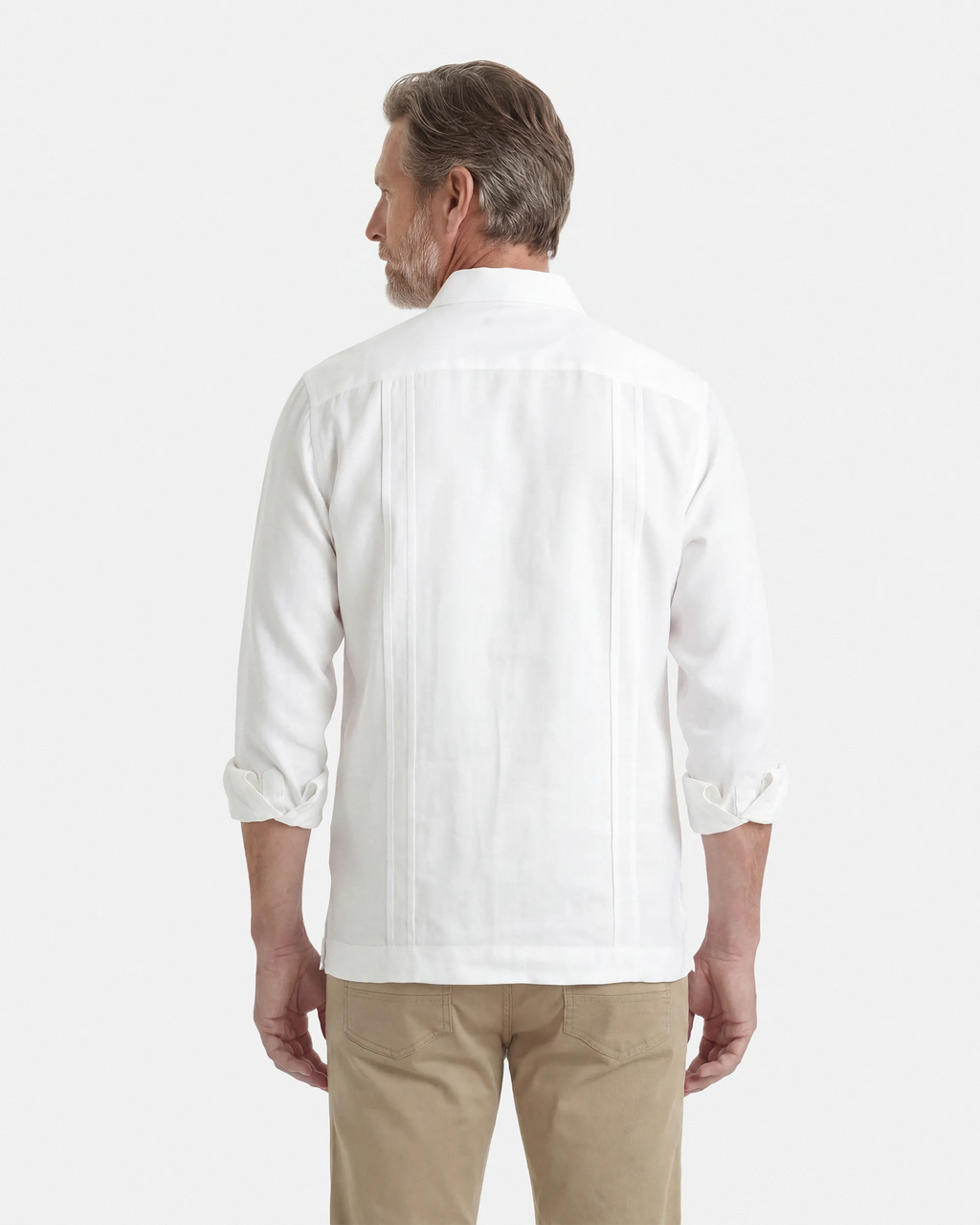 CAMISA CUBANA LINO HOMBRE BLANCO