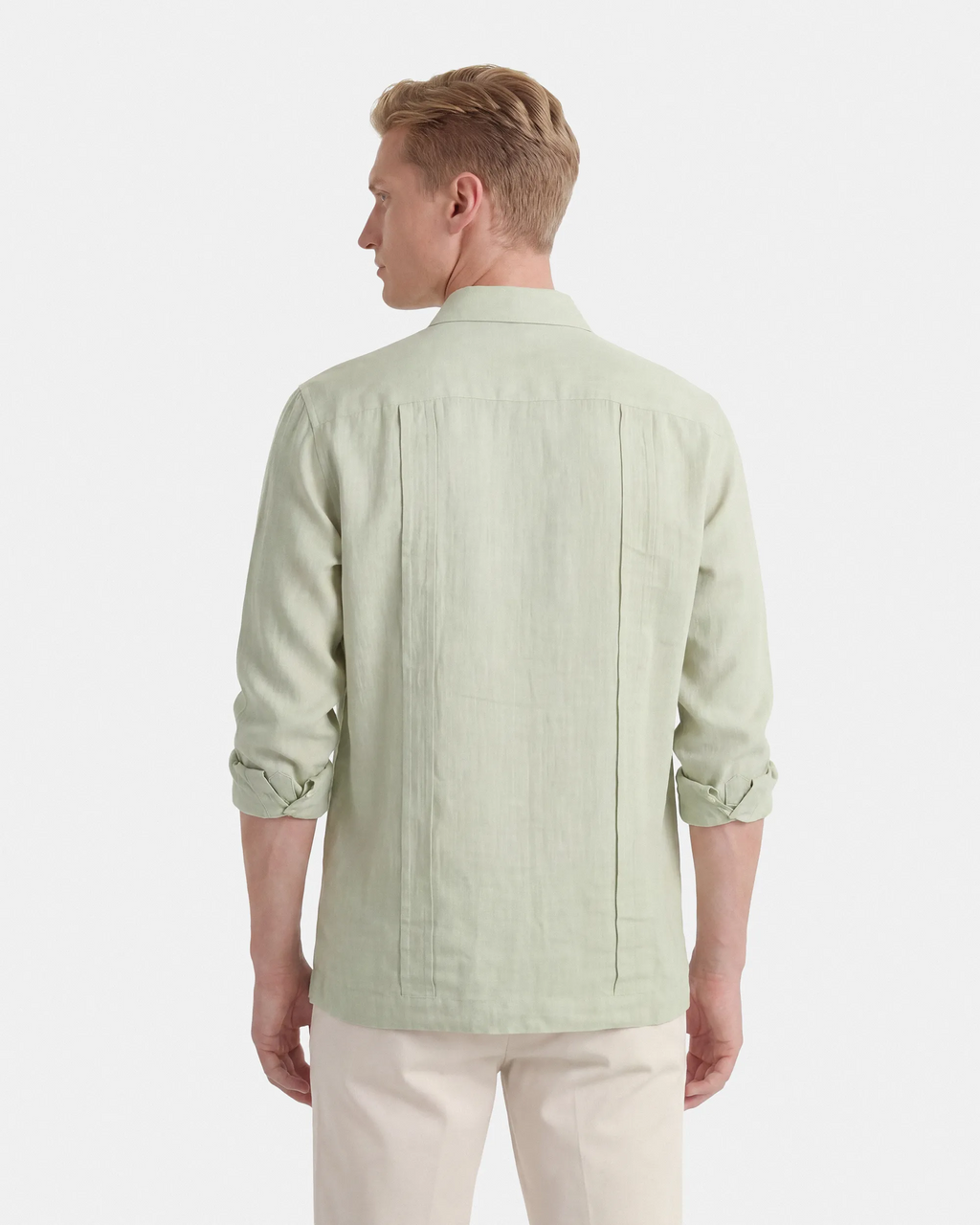 CAMISA CUBANA LINO HOMBRE VERDE