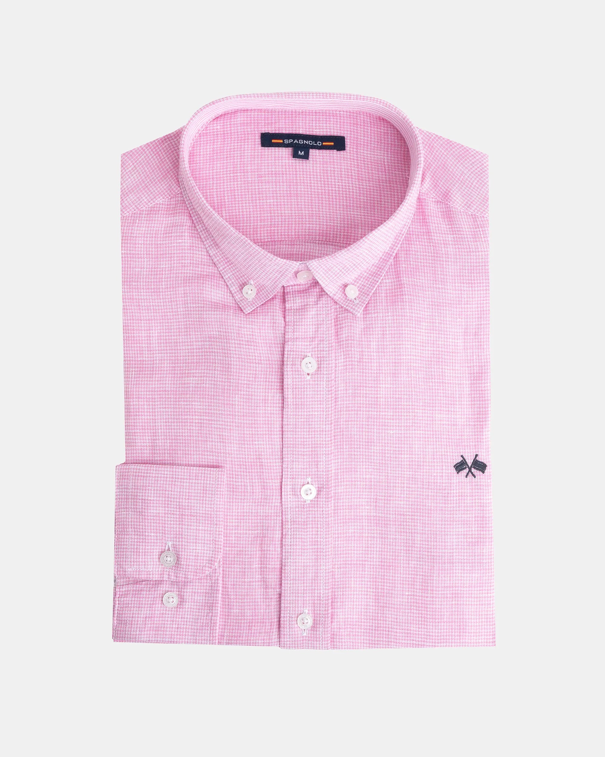 CAMISA LINO HOMBRE ROSA