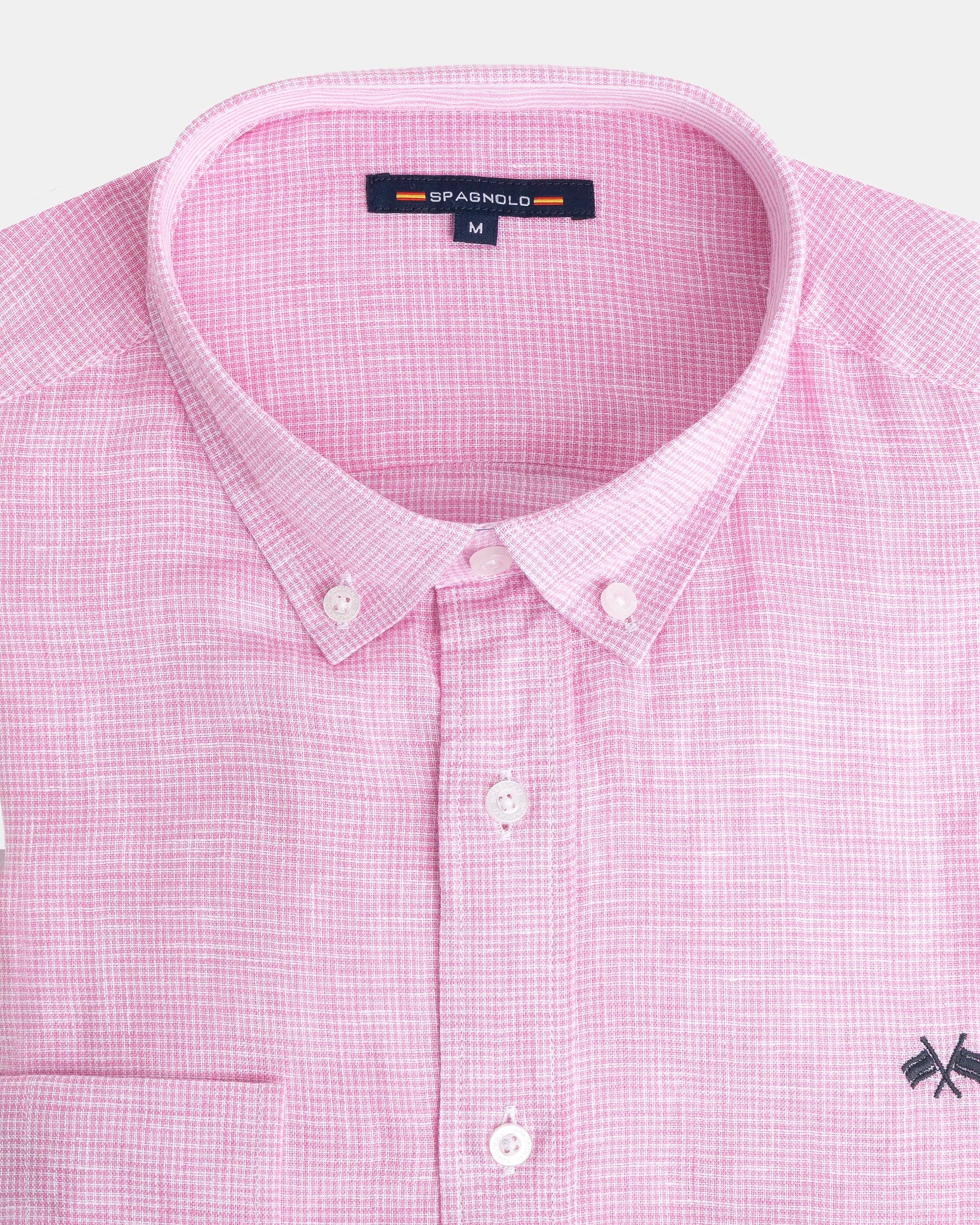 CAMISA LINO HOMBRE ROSA