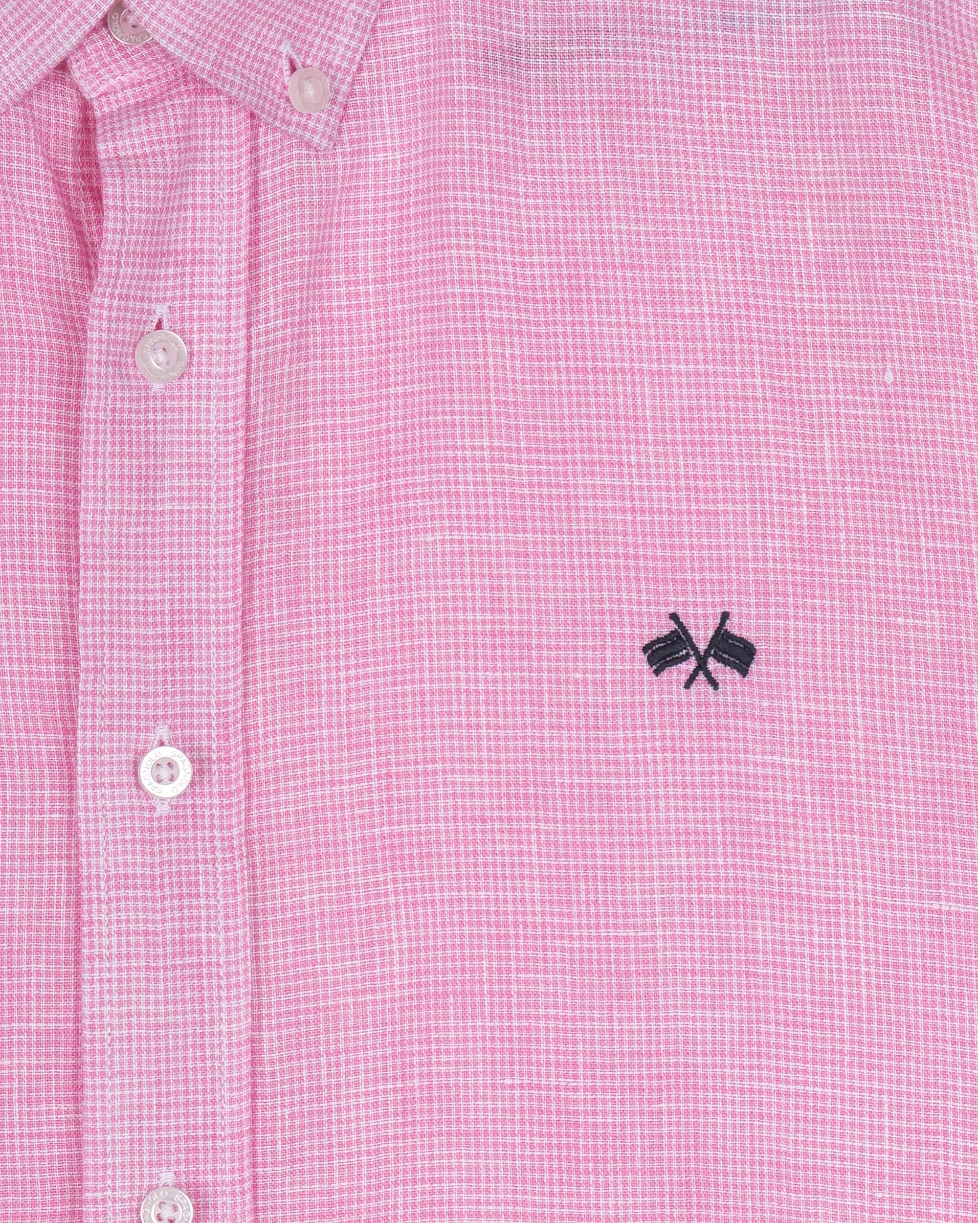 CAMISA LINO HOMBRE ROSA