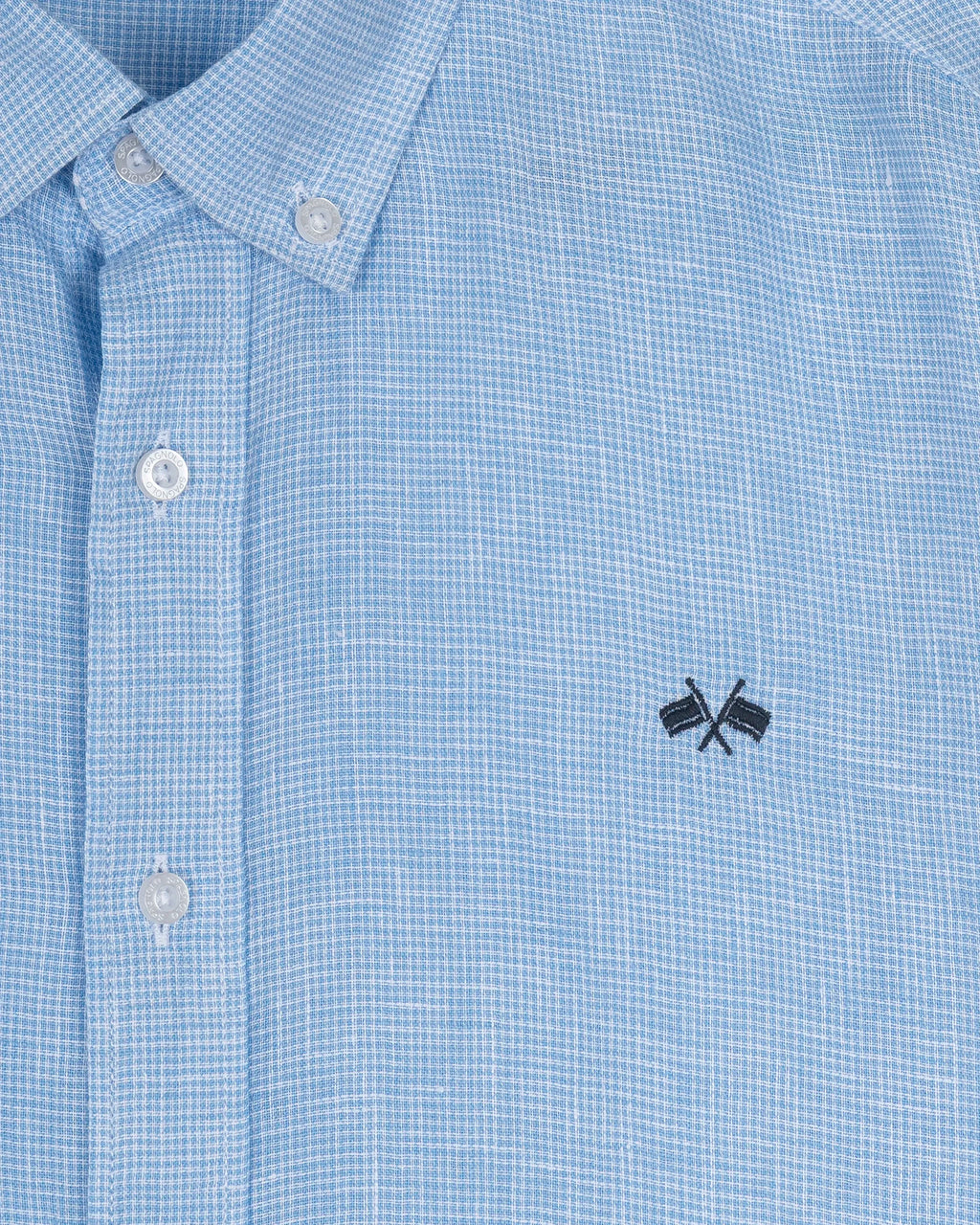 CAMISA LINO HOMBRE CELESTE