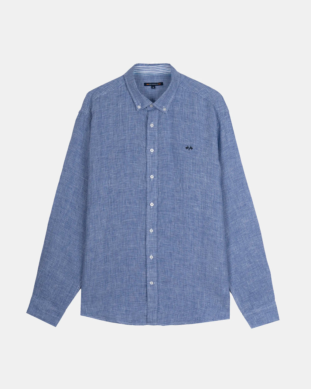 CAMISA LINO HOMBRE AZUL y BLANCO