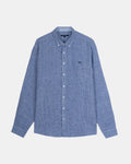 CAMISA LINO HOMBRE AZUL y BLANCO