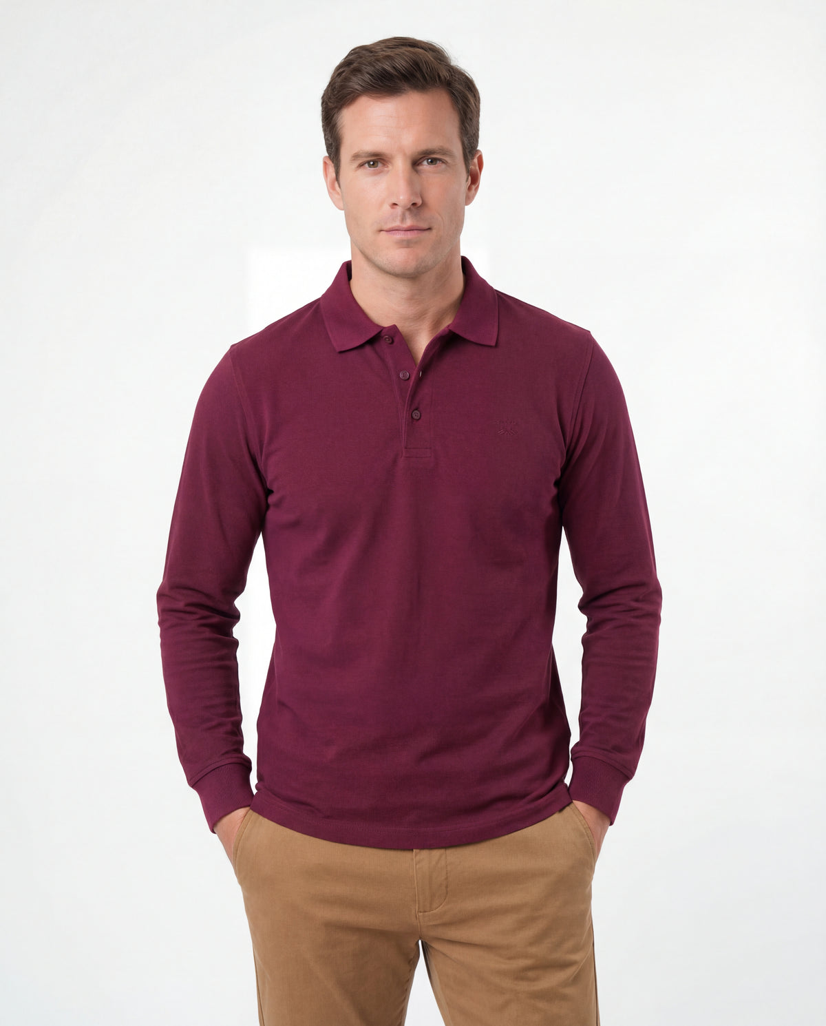POLO BASICO HOMBRE GRANATE