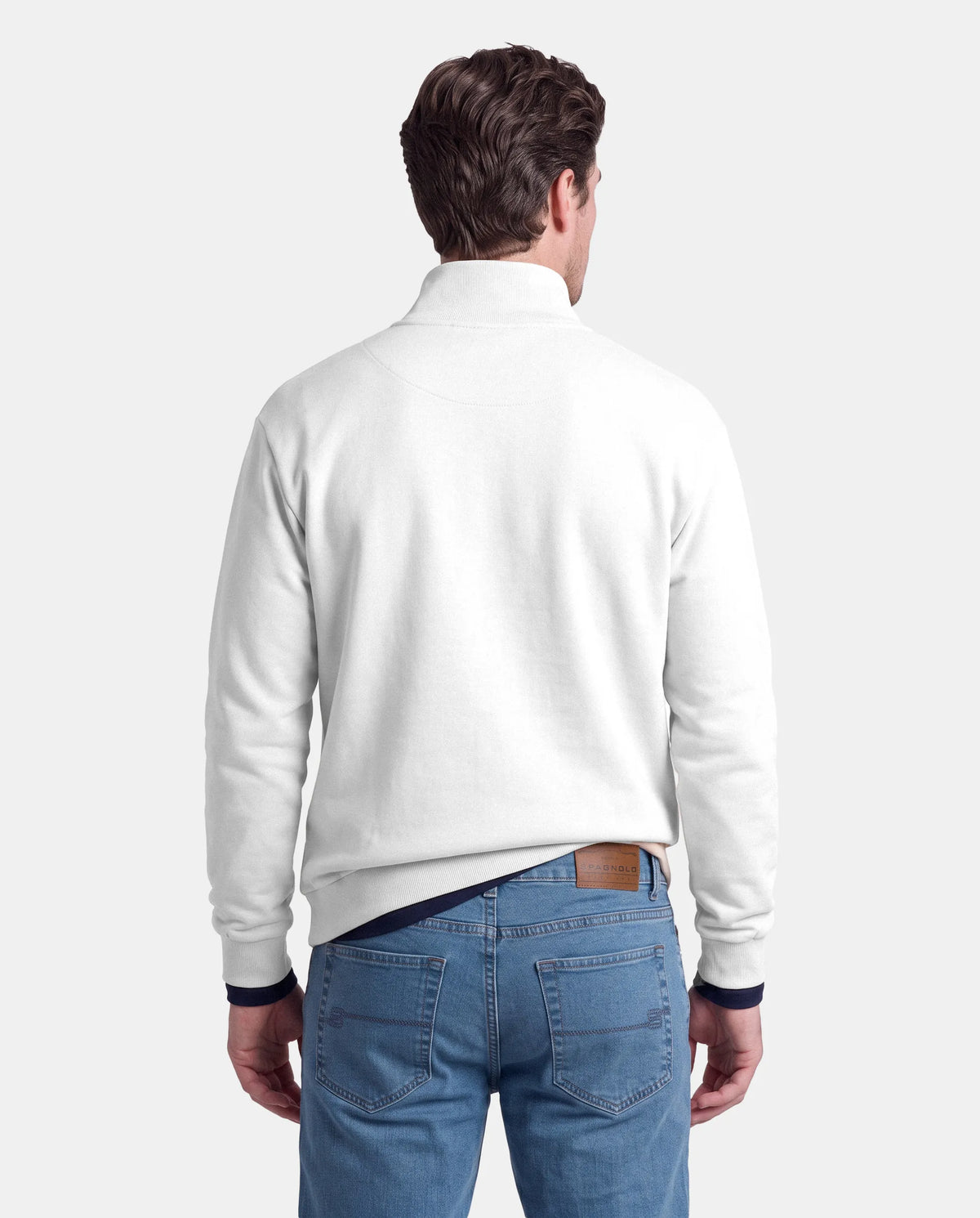 SUDADERA CREMALLERA HOMBRE BLANCO
