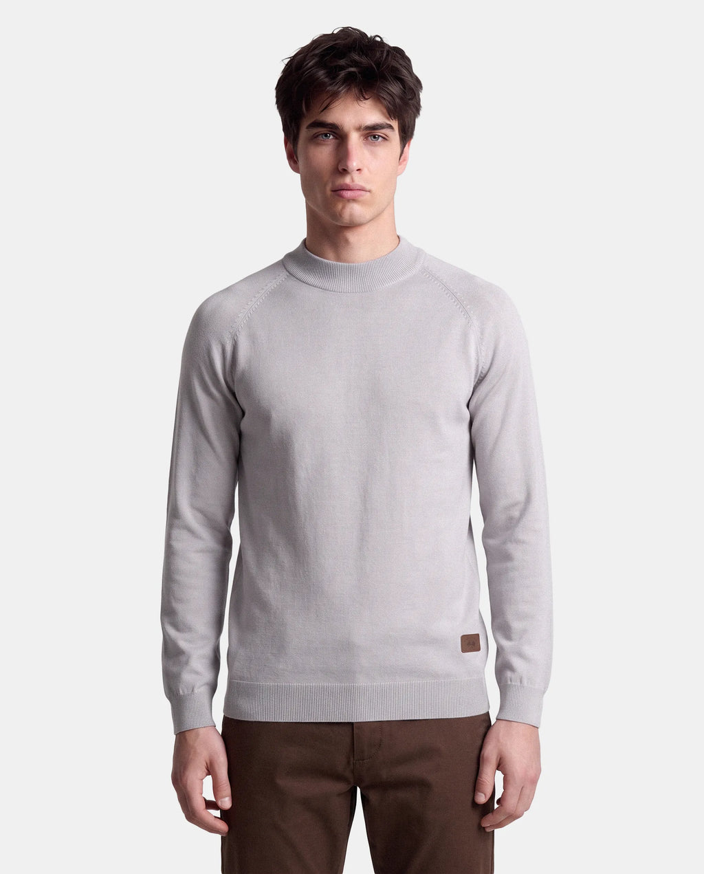 JERSEY BASICO CUELLO PERKINS HOMBRE GRIS CLARO