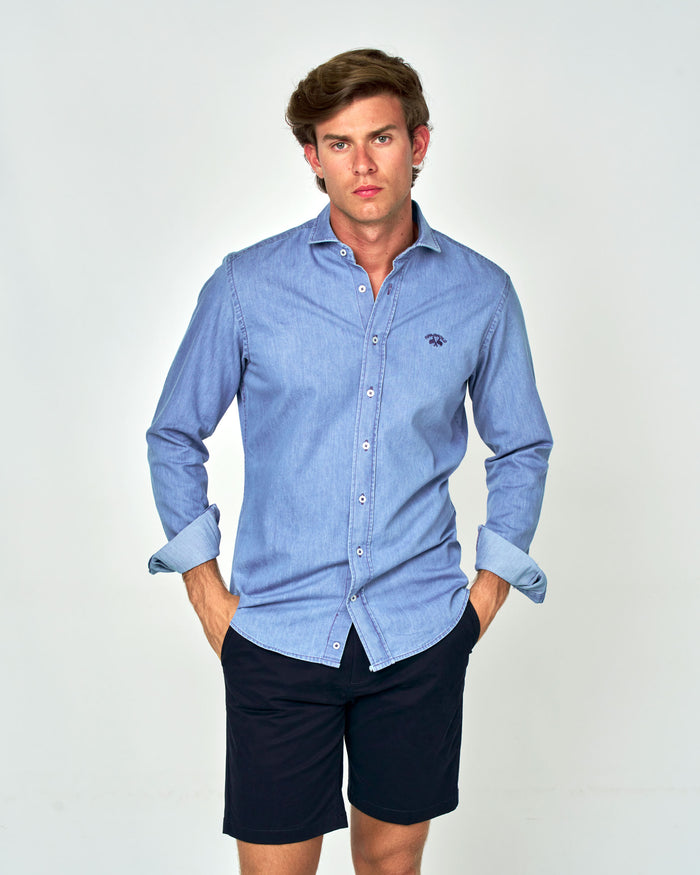 CAMISA DENIM HOMBRE AZULINA