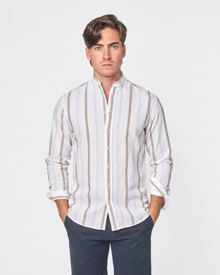 CAMISA MAO RUSTICO RAYAS HOMBRE MULTICOLOR BLANCA