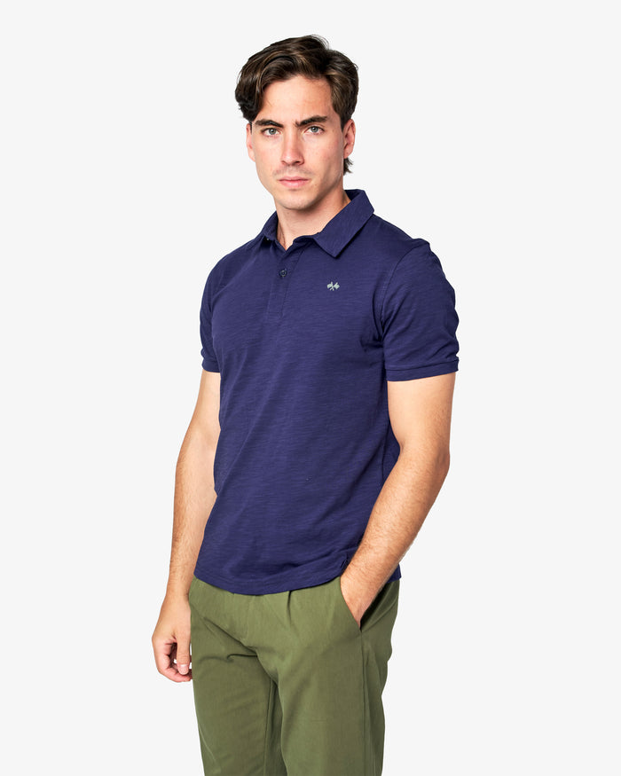 POLO PUNTO SLUB HOMBRE AZUL TINTA