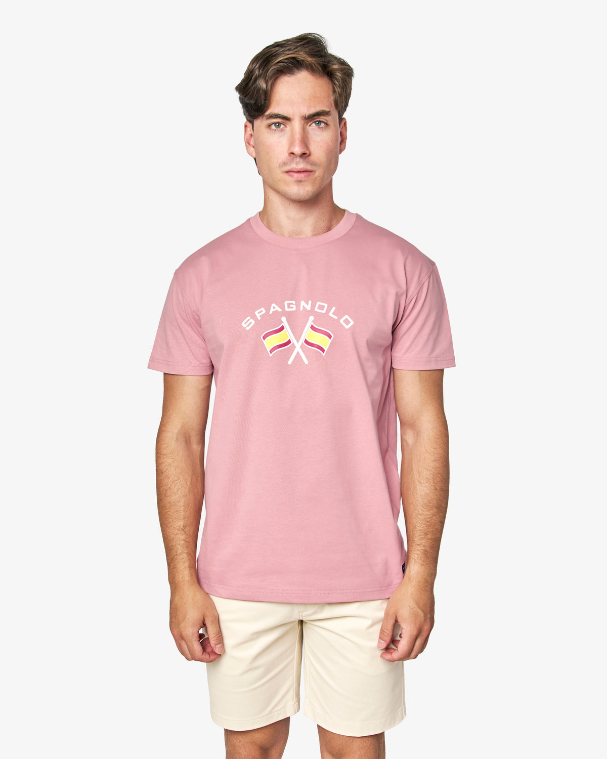 CAMISETA PUNTO BANDERAS HOMBRE ROSA - ROSA / XS en Spagnolo