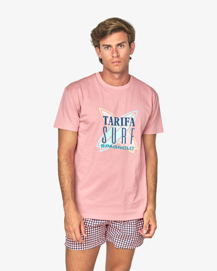 CAMISETA TARIFA SURF HOMBRE ROSA