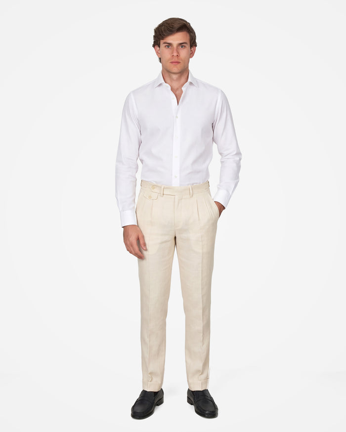 PANTALON LINO HOMBRE BEIGE