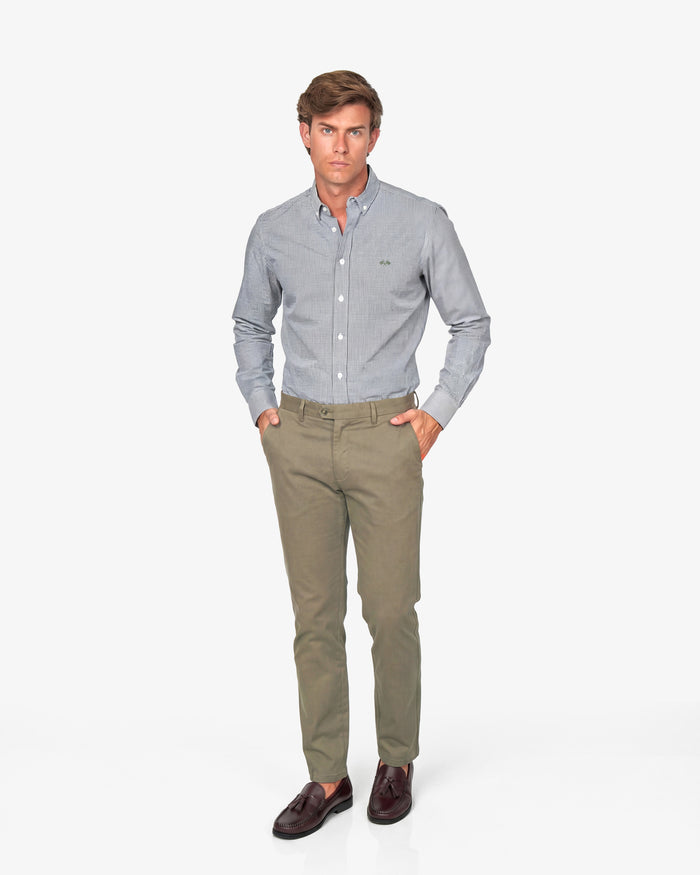 PANTALON ESTAMPADO CUADRILLE HOMBRE VERDE KAKI