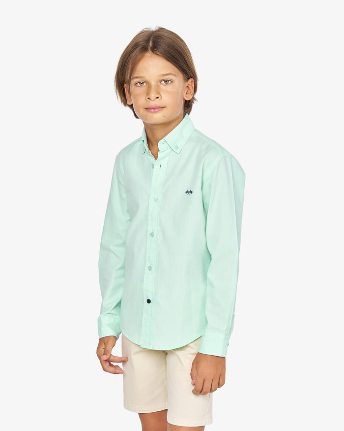 CAMISA MICRO OXFORD NIÑO VERDE