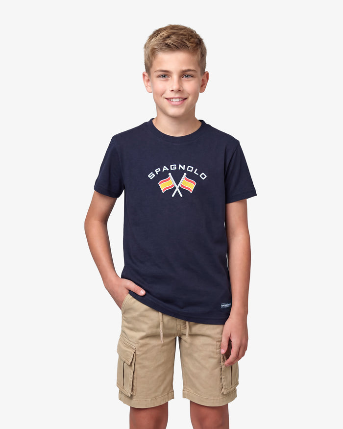 CAMISETA BANDERAS NIÑO AZUL MARINO