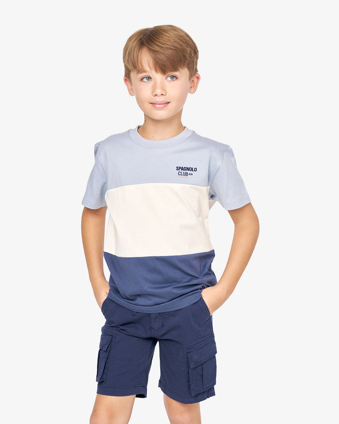 CAMISETA TRES RAYAS NIÑO MULTICOLOR