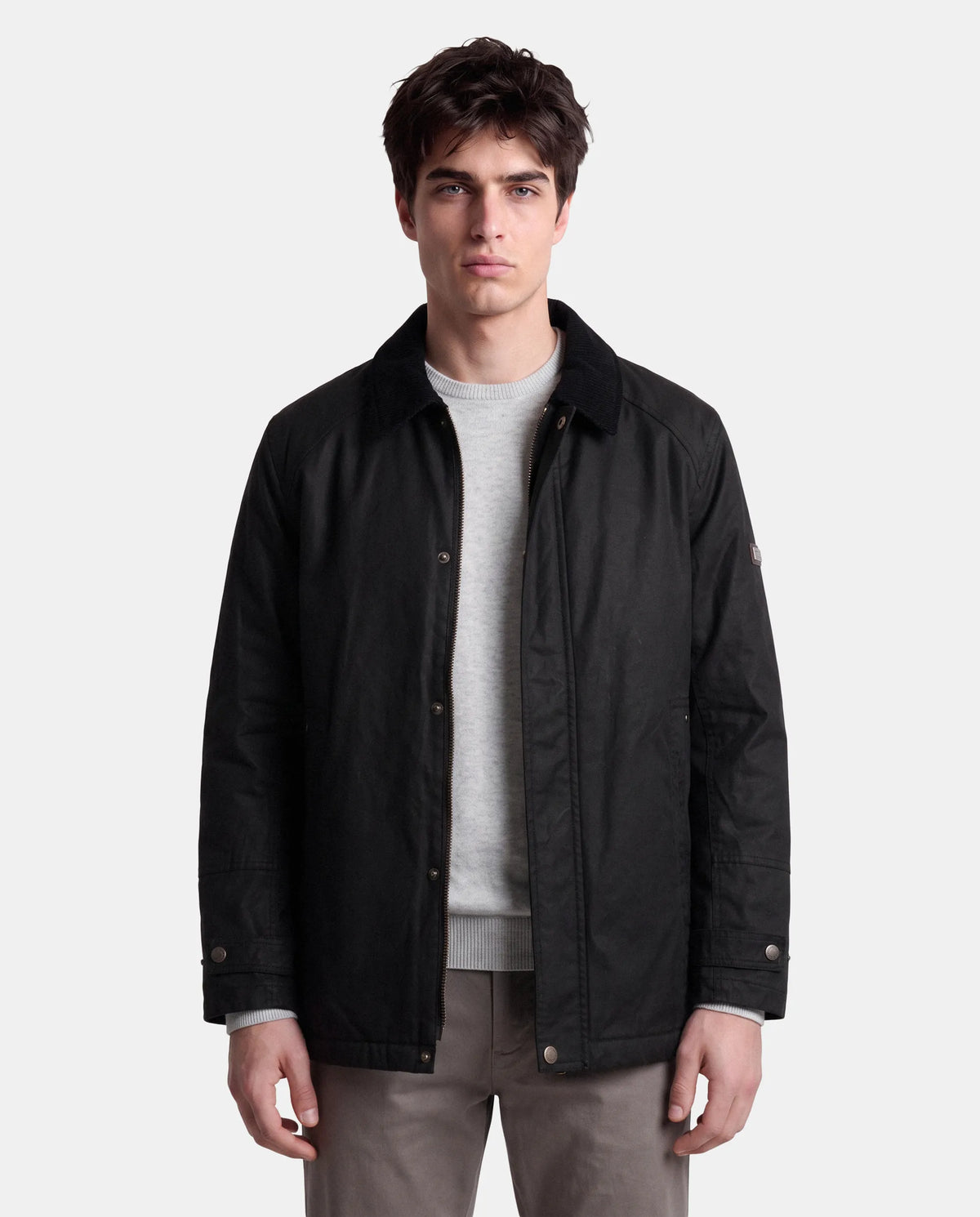 PARKA CUELLO PANA WATERPROOF HOMBRE NEGRO