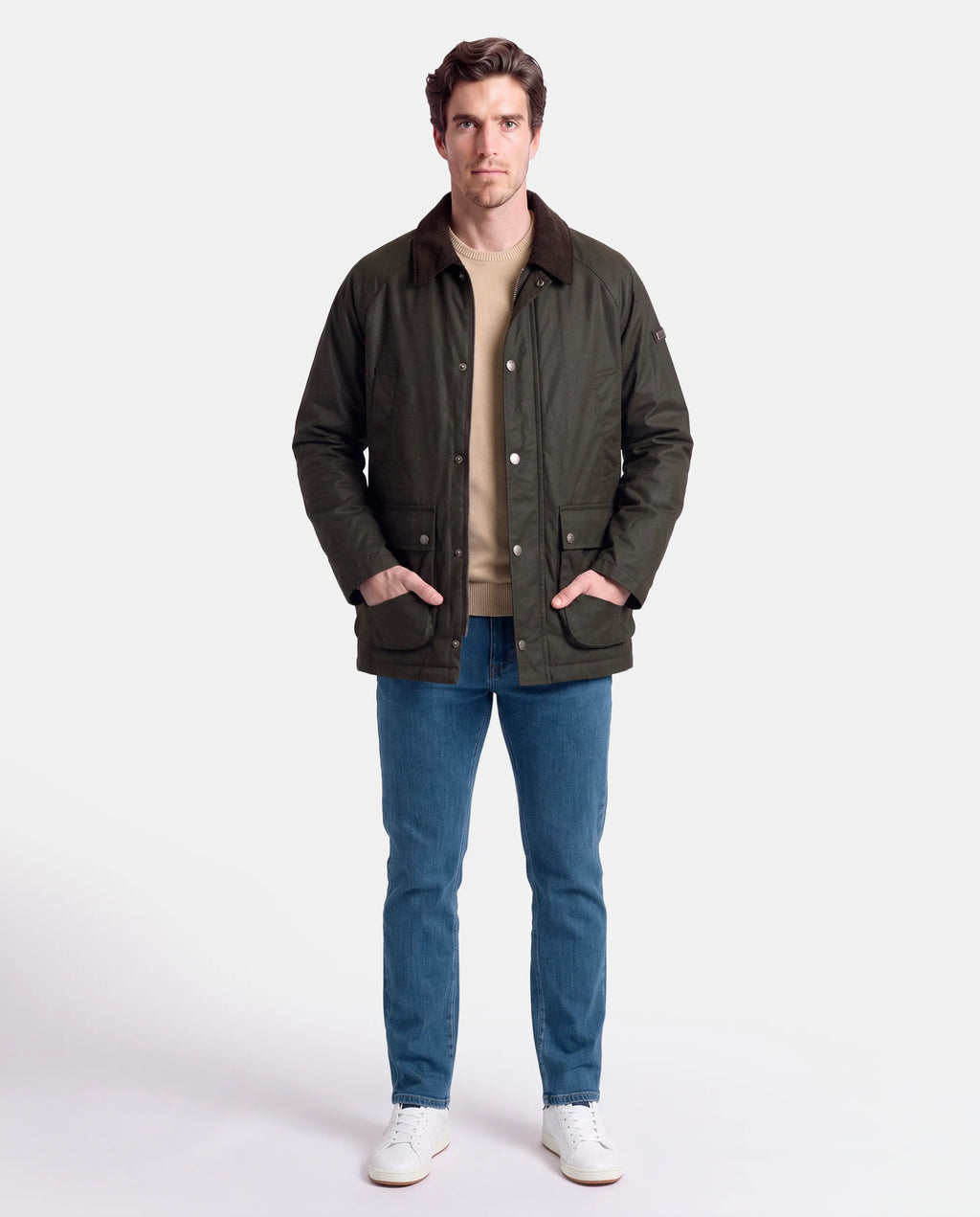 PARKA CUELLO PANA WATERPROOF HOMBRE VERDE