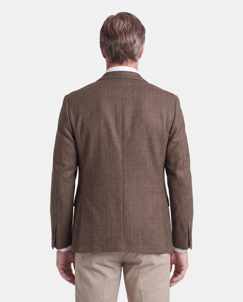 AMERICANA LANA CUADROS HOMBRE MARRON