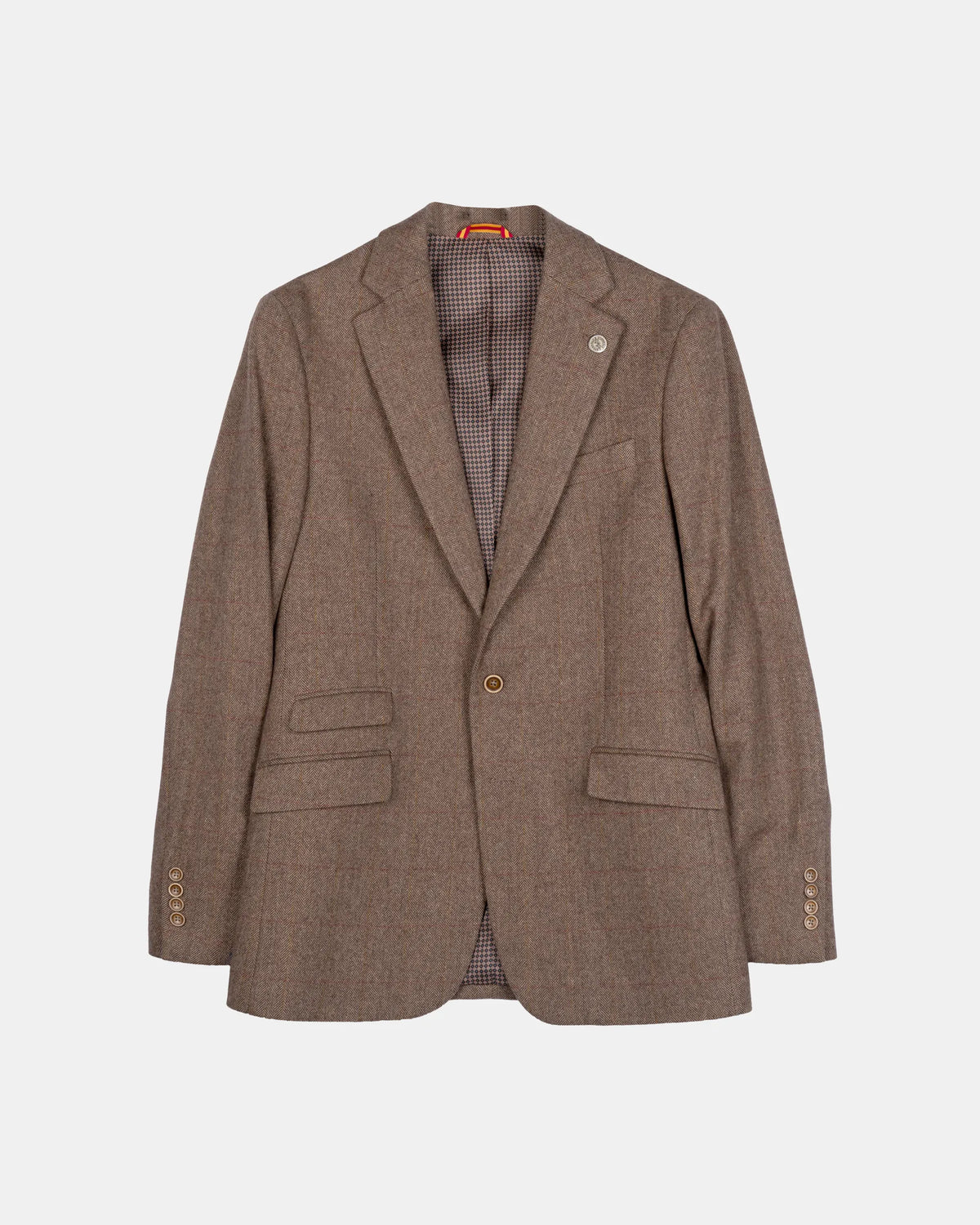 AMERICANA LANA CUADROS HOMBRE MARRON