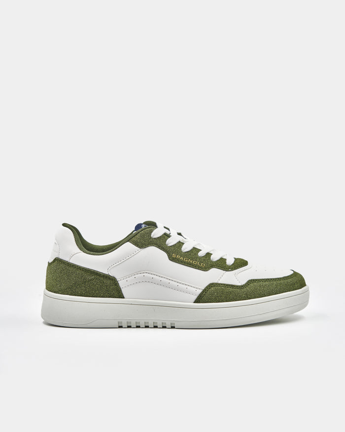 ZAPATILLA BICOLOR HOMBRE BLANCO y VERDE