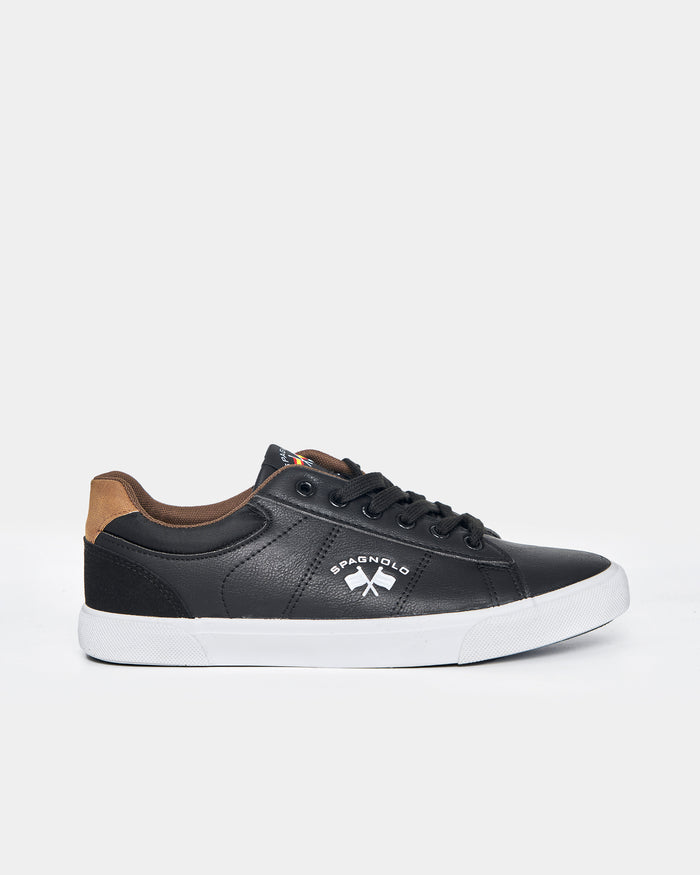 ZAPATILLA TALON PIEL HOMBRE NEGRO