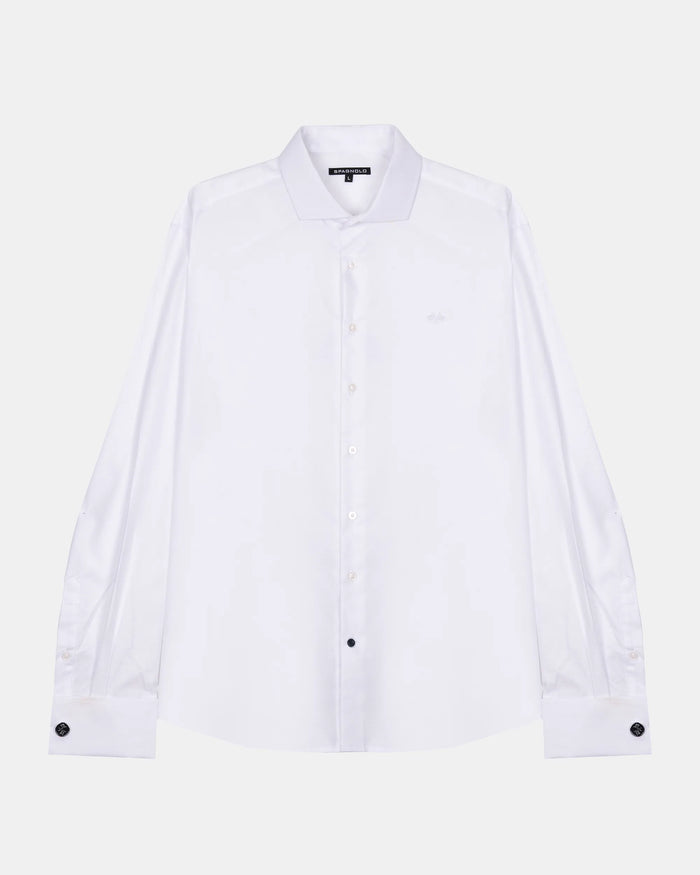 CAMISA CEREMONIA PUÑO DOBLE HOMBRE BLANCO