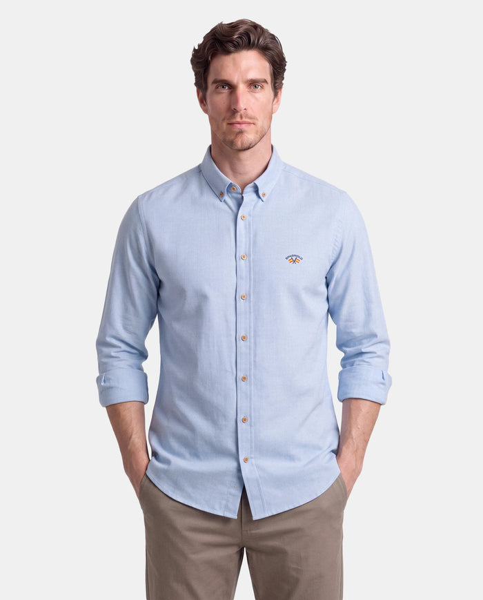 CAMISA REGULAR RUSTICO HOMBRE CELESTE