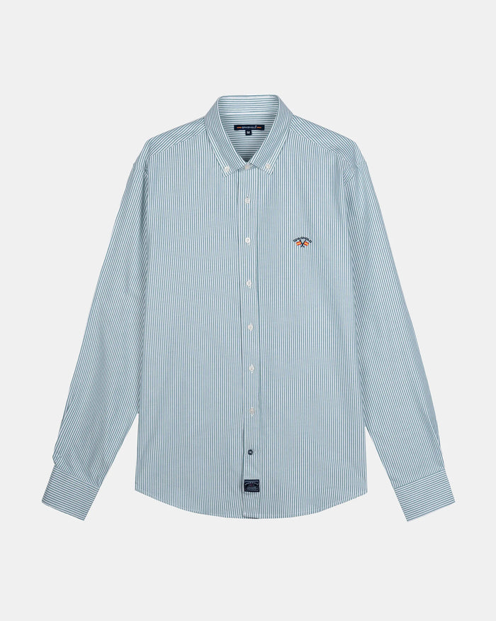 CAMISA REGULAR OXFORD LISTAS HOMBRE VERDE