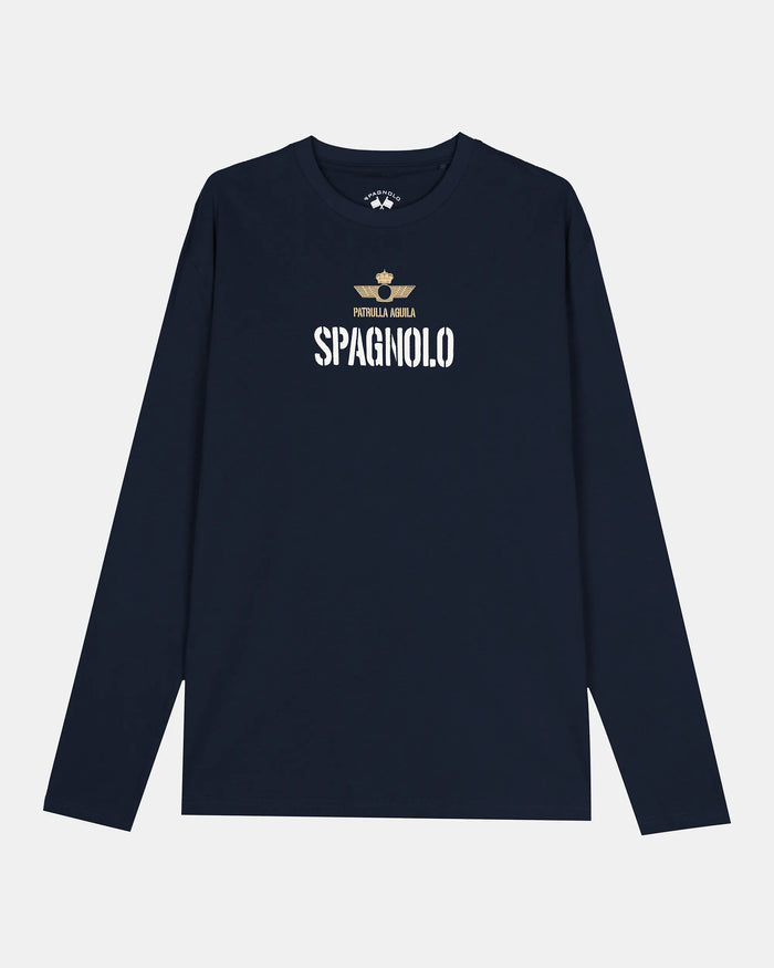 CAMISETA PATRULLA AGUILA ESCUDOS HOMBRE AZUL TINTA