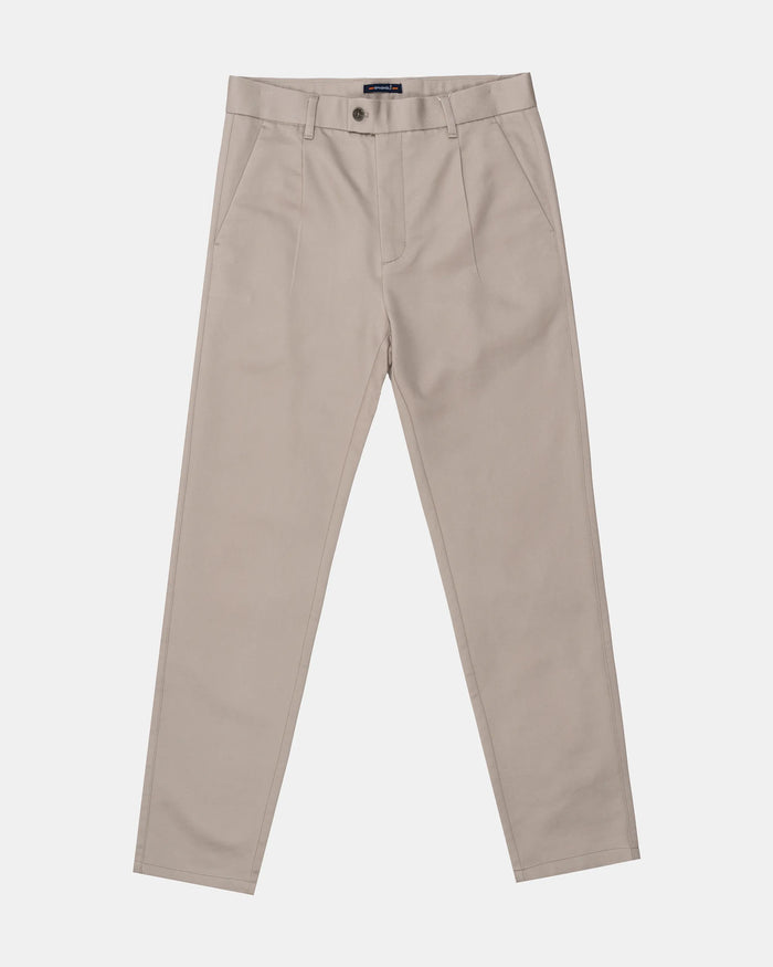 PANTALON VESTIR PINZAS ESPIGA HOMBRE BEIGE