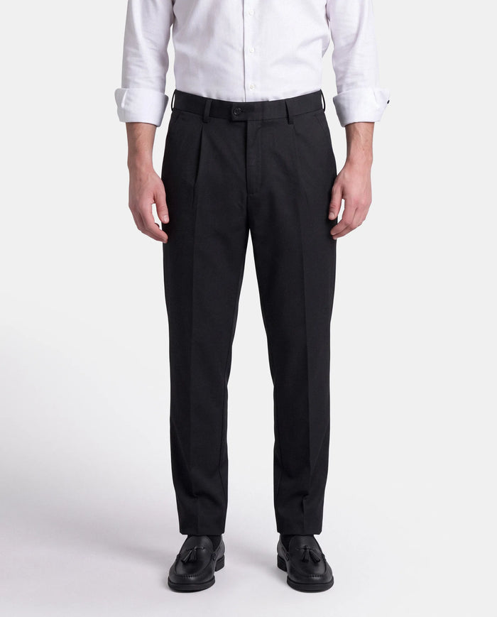 PANTALON VESTIR PINZAS ESPIGA HOMBRE AZUL MARINO