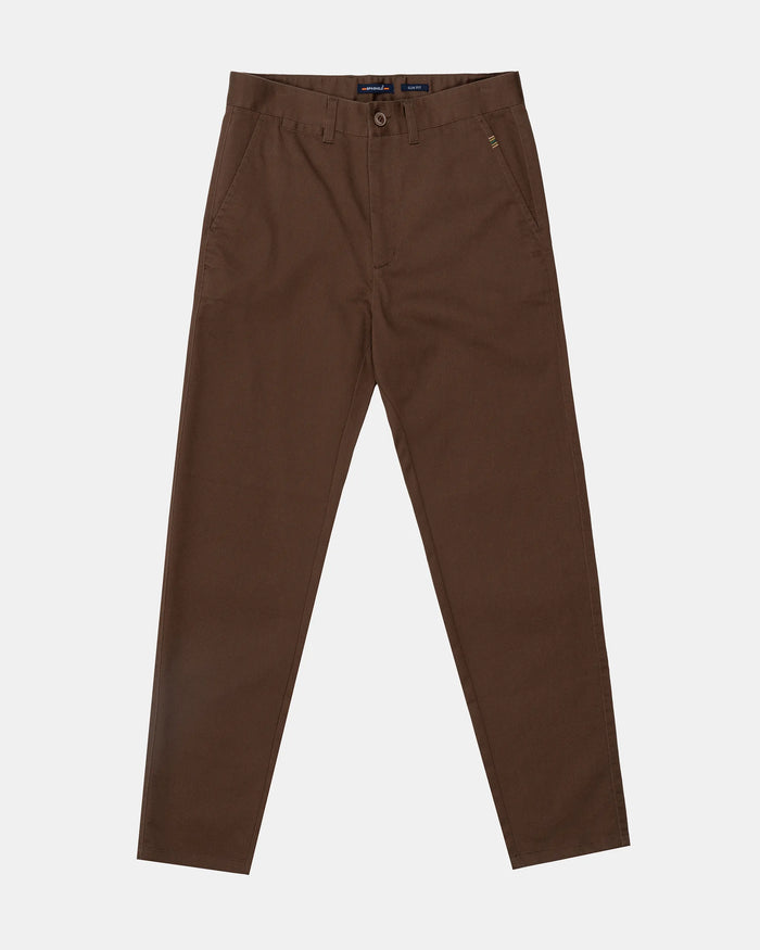PANTALÓN CHINO SLIM NIDO ABEJA HOMBRE MARRON