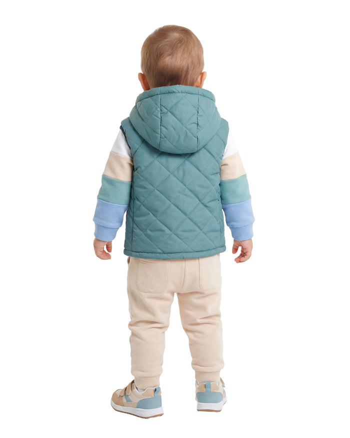 CHALECO REVERSIBLE BEBÉ VERDE AGUA