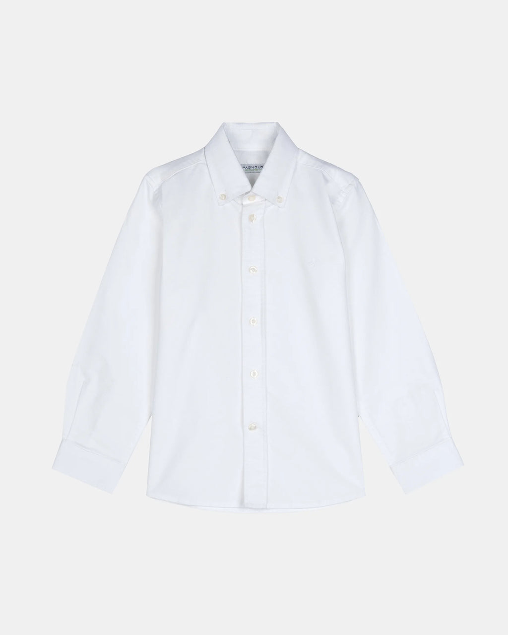 CAMISA CUELLO BOTON OXFORD LISO NIÑO BLANCO