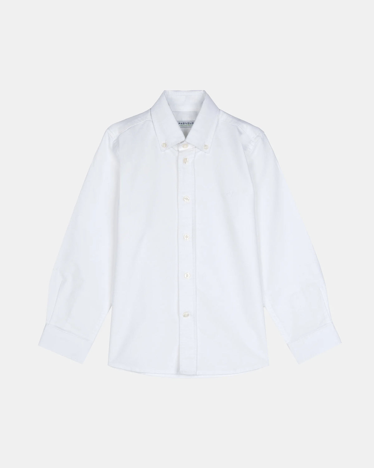 CAMISA CUELLO BOTON OXFORD LISO NIÑO BLANCO