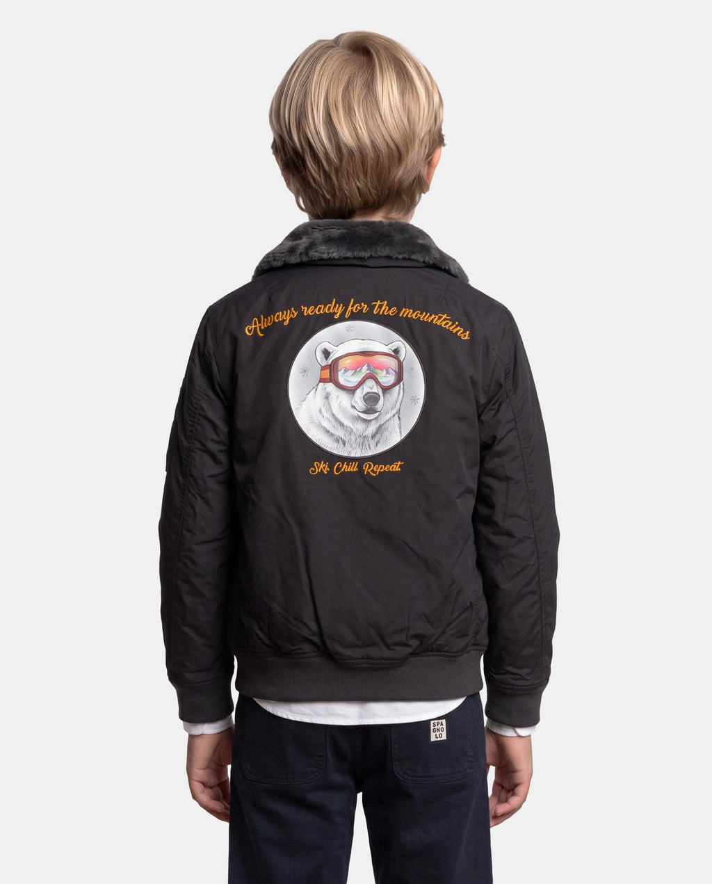 CAZADORA BOMBER APRES SKI NIÑO GRIS